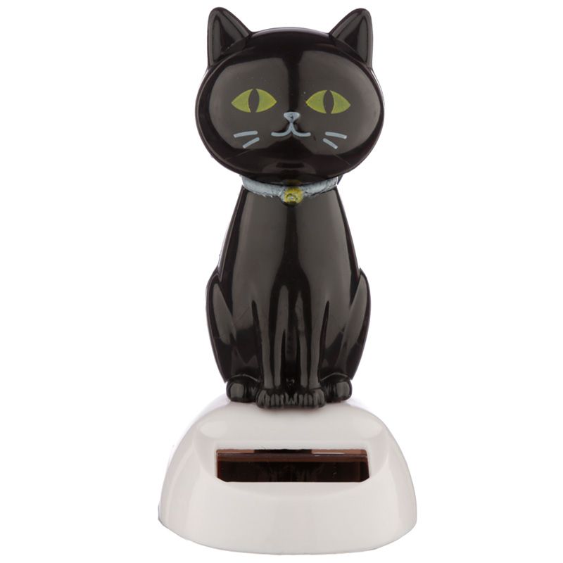 Figurine Solaire Black Cat