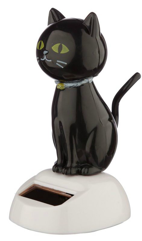 Solar Figurine Black Cat