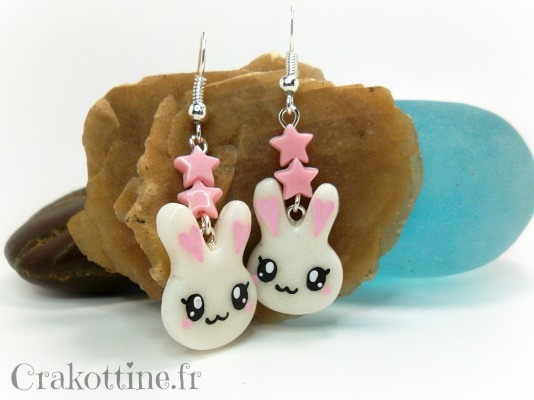 Earrings My little bunnies kawaii