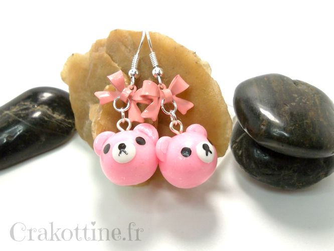Pink Rila-kkuma earrings
