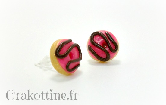 Earring pink donut&#039;s