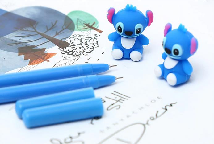 blue kawaii creature gel pen