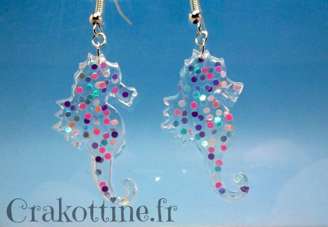 earrings Sea Horses Dot Kawaii