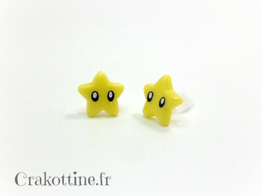 Earring yellow star Kawaii