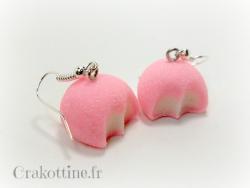 Earrings crunched Pink strawberries
