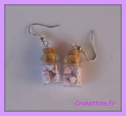 earrings purple mini carton vials