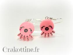 Boucles d'oreilles Pink Kawaii Mini Poulpy