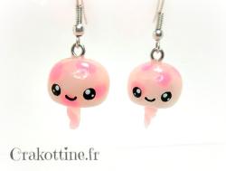 Boucles d'oreilles Kawaii Pink Jellyfish