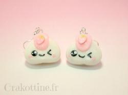Boucles d'oreilles Pink  Onigiri kawaii