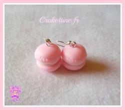 pink macaron earrings