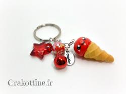 Keychain cherry ice cream cone