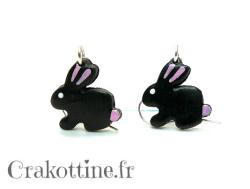 boucles d'oreilles kawaii black Rabbit