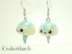 Earrings kawaii blue jellyfish