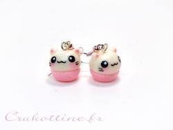 Boucles d'oreilles Kawaii Cupcake Cats