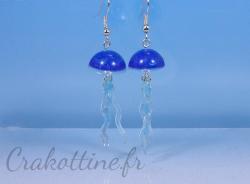Boucles d'oreilles Kawaii Blue Jellyfish