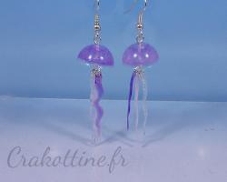 Boucles d'oreilles Kawaii Purple Jellyfish