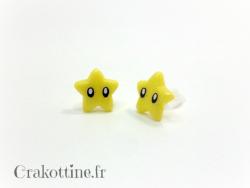 boucle d'oreille Puce yellow star Kawaii