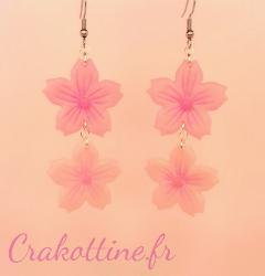 Boucles d'oreilles Fleur de Sakura