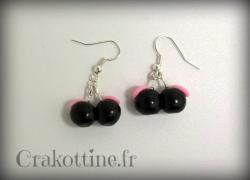 boucles d'oreilles  small black cherries
