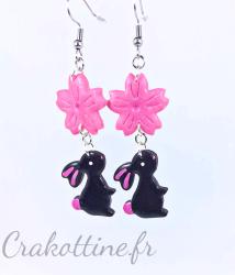 earrings Kawaii Sakura Rabbit