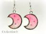 earrings Half moon pink kawaii