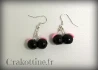 earrings small black cherries